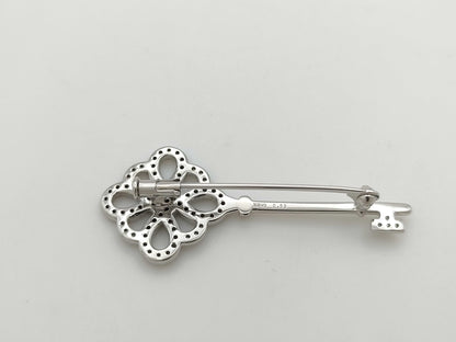 D0.33ct K18WG 4.7g Brooch 