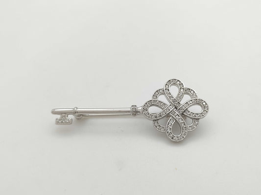 D0.33ct K18WG 4.7g Brooch 