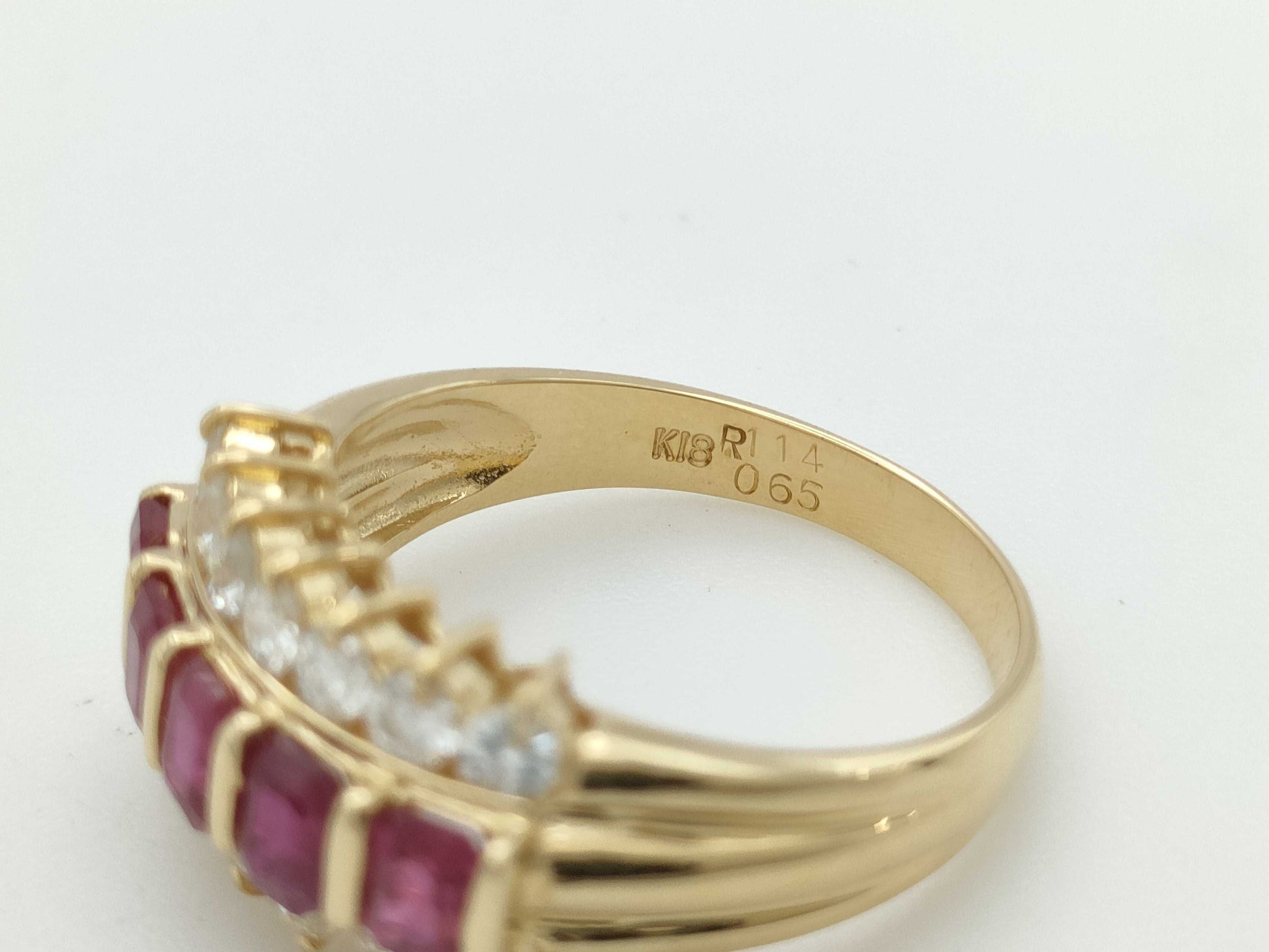 R1.14ct D0.65ct K18 4.2g Ring 