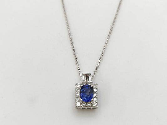 S1.01ct D0.30ct K18WG 3.3g Necklace 