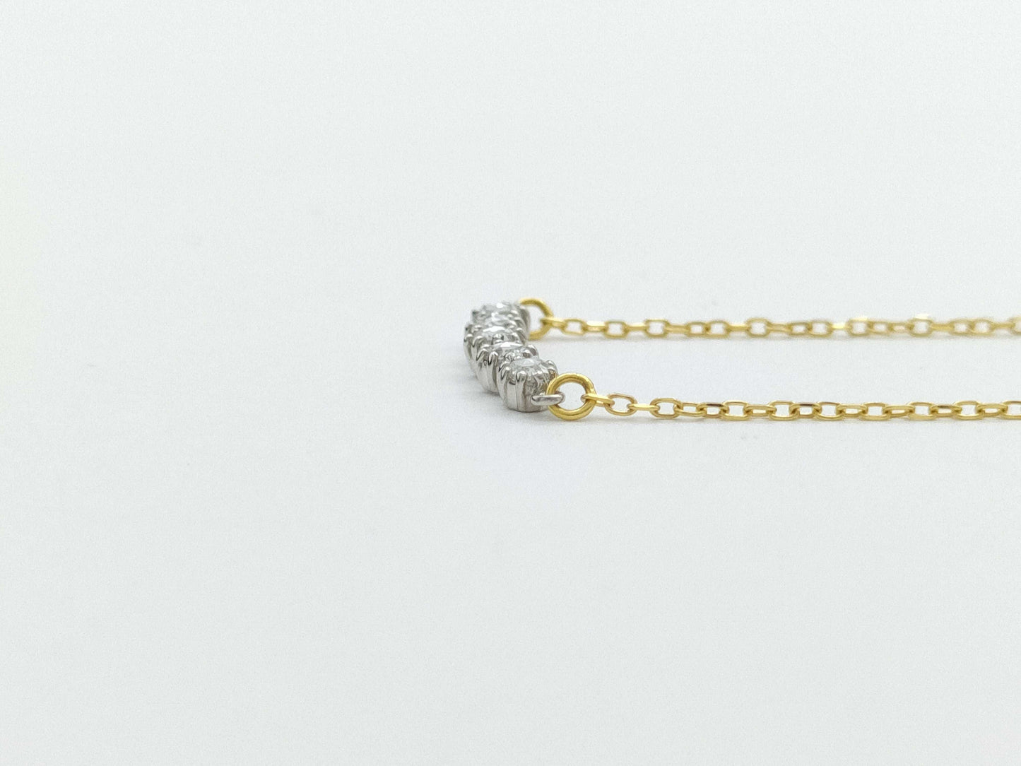 D0.09ct K18/K18WG 1.8g Necklace 
