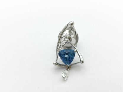 AQ1.04ct D0.25ct D0.03ct K18WG 2.6g Tie Pin Cuffs 