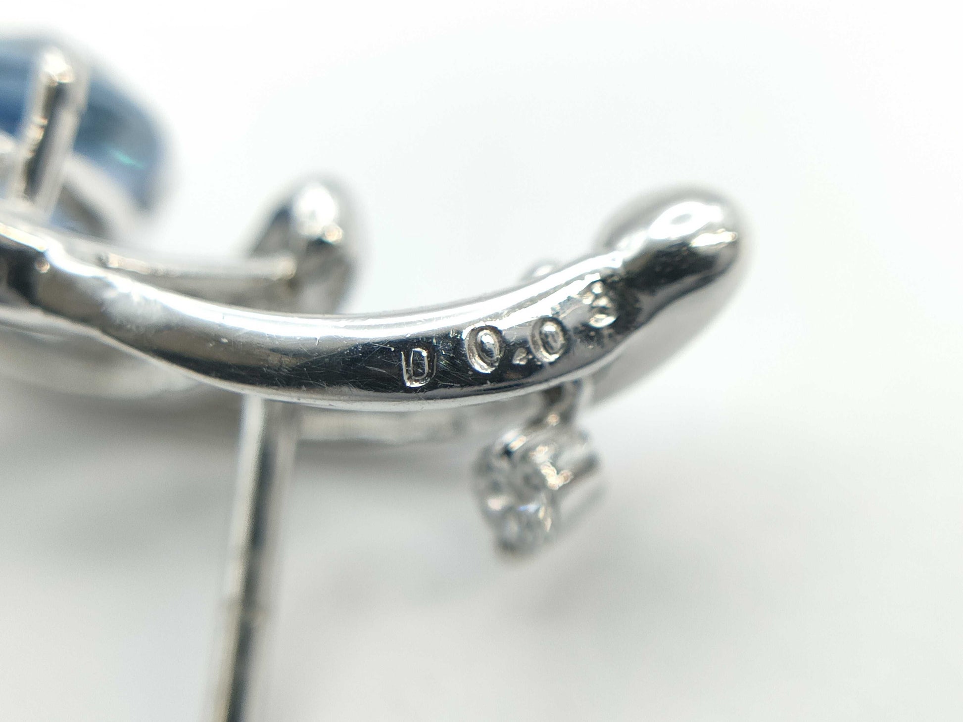 AQ1.04ct D0.25ct D0.03ct K18WG 2.6g Tie Pin Cuffs 