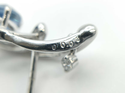 AQ1.04ct D0.25ct D0.03ct K18WG 2.6g Tie Pin Cuffs 