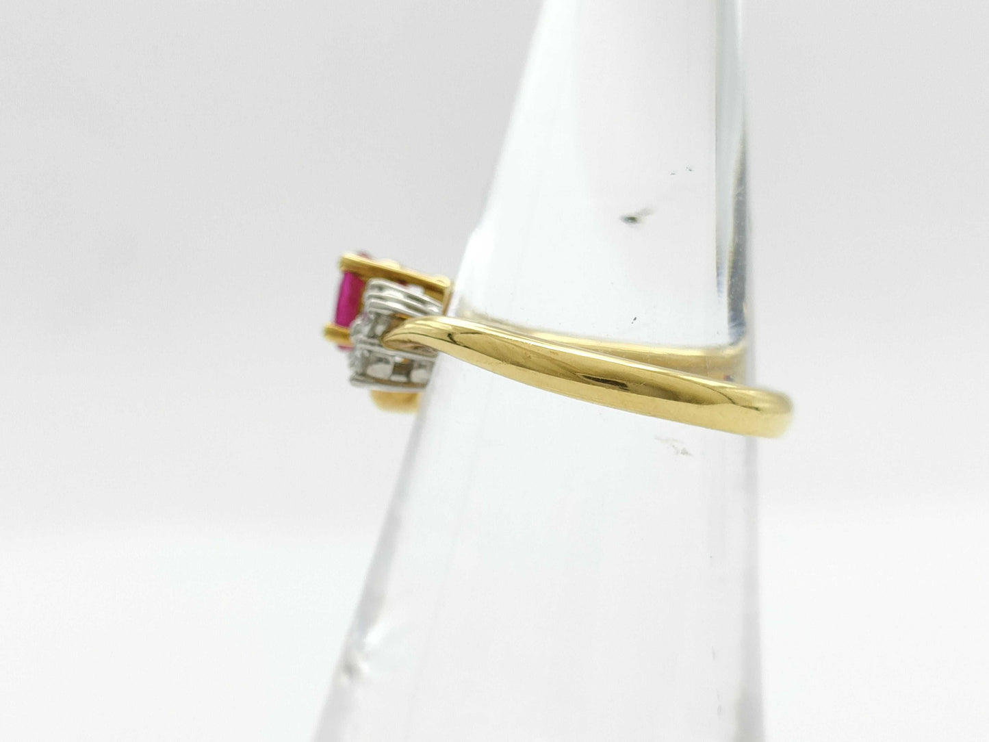 R0.46ct D0.24ct K18/PT900 4.7g Ring 