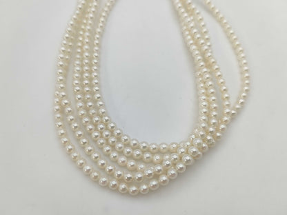 MIKIMOTO Mikimoto Akoya Baby Pearl 3.0-3.5mm 5-Strand K14WG 34.1g Necklace 