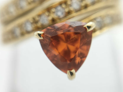 Spessartine Garnet 1.02ct D0.24ct K18 7.7g Ring 
