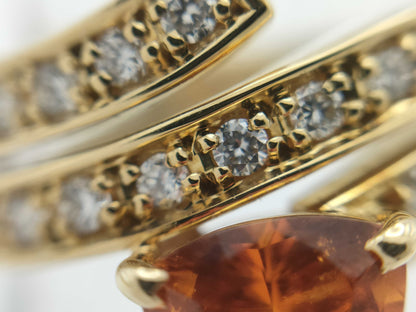 Spessartine Garnet 1.02ct D0.24ct K18 7.7g Ring 