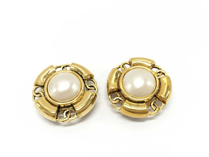 CHANEL GP Faux Pearl Earrings