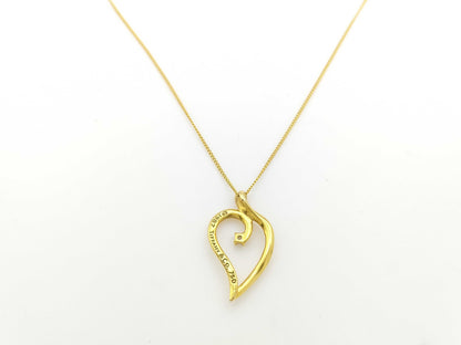 Tiffany&Co. Open Leaf 1PD 750 4.1g Necklace 