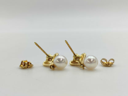 MIKIMOTO Pearl Diameter Approx. 4.3mm-6.6mm K18 3.4g Earrings 