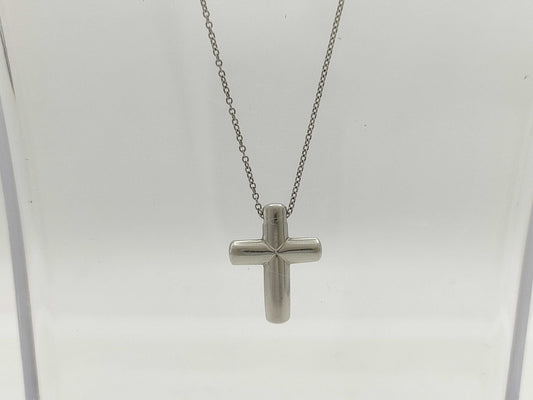 Tiffany&Co. Dots Cross 4PD PT950 6.7g Necklace 
