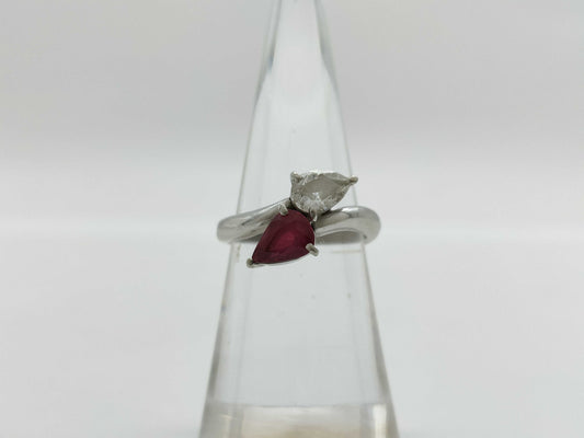R1.04ct D0.50ct PT900 6.4g Ring 