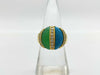 Agate Turquoise D0.28ct K18 10.1g Ring 