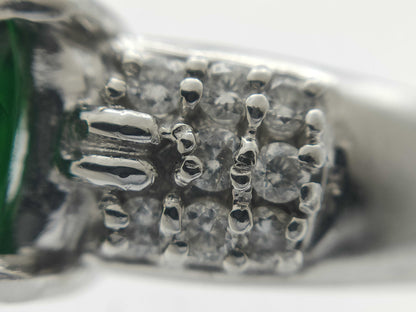 Green Grossula Garnet 1.31ct D0.16ct PT900 6.5g Ring 