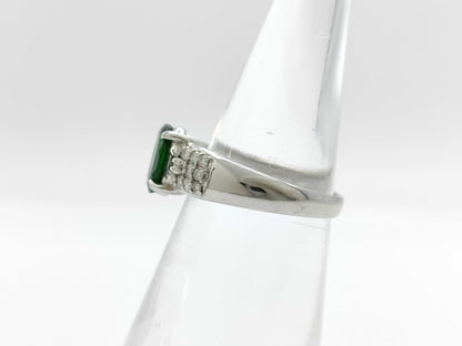 Green Grossula Garnet 1.31ct D0.16ct PT900 6.5g Ring 