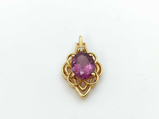 Tourmaline Diamond K18 1.6g Pendant Top 