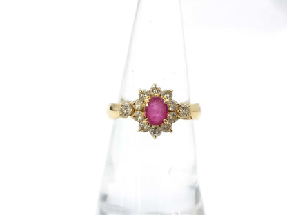 Ruby Diamond K18 3.5g Ring 