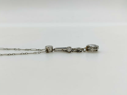 Colored Stone Transparent Stone PT900 Diamond 4.2g Necklace 