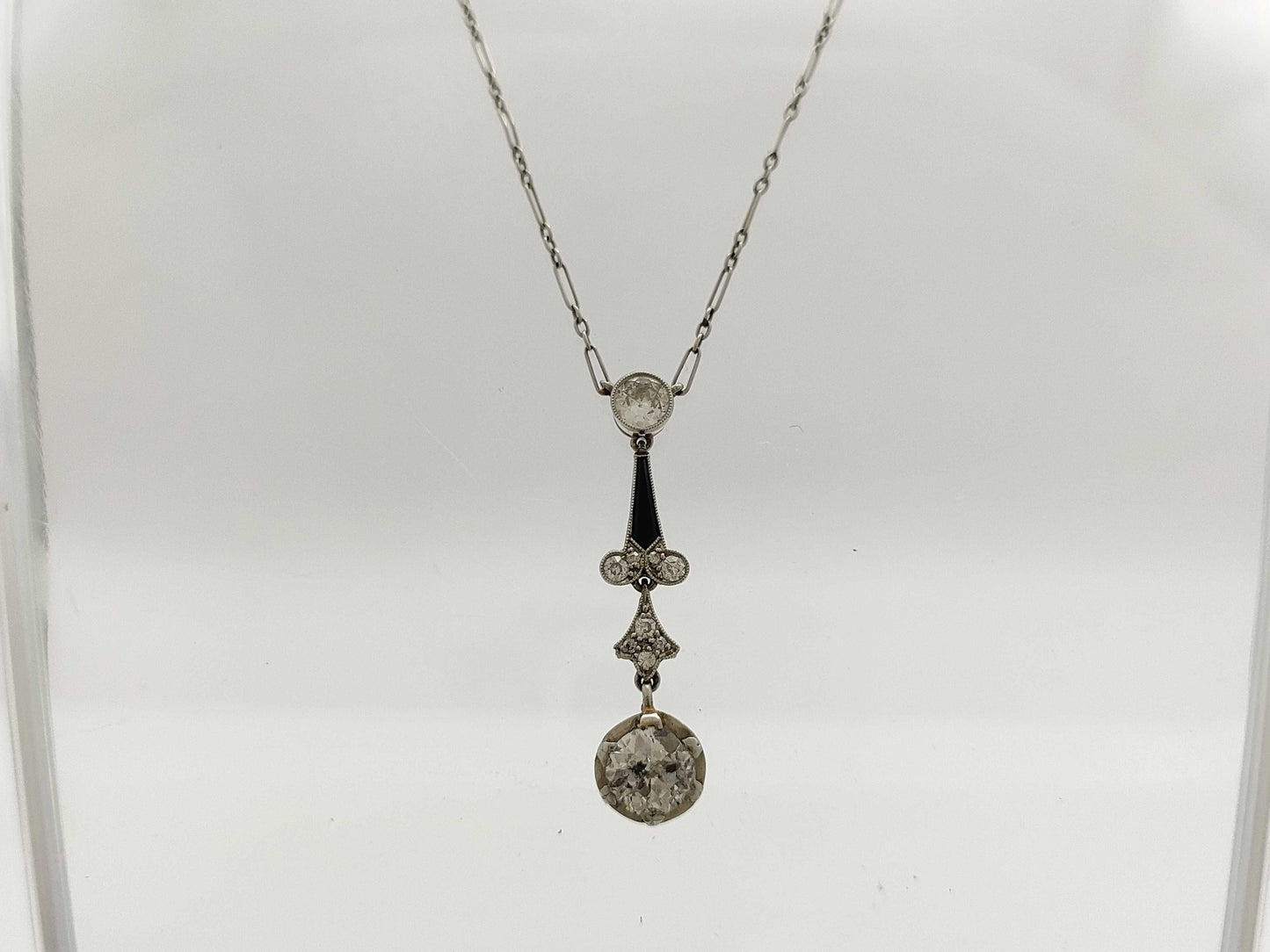 Colored Stone Transparent Stone PT900 Diamond 4.2g Necklace 