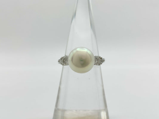 Pearl diameter approx. 9.8mm D0.45ct PT900 5.1g ring 