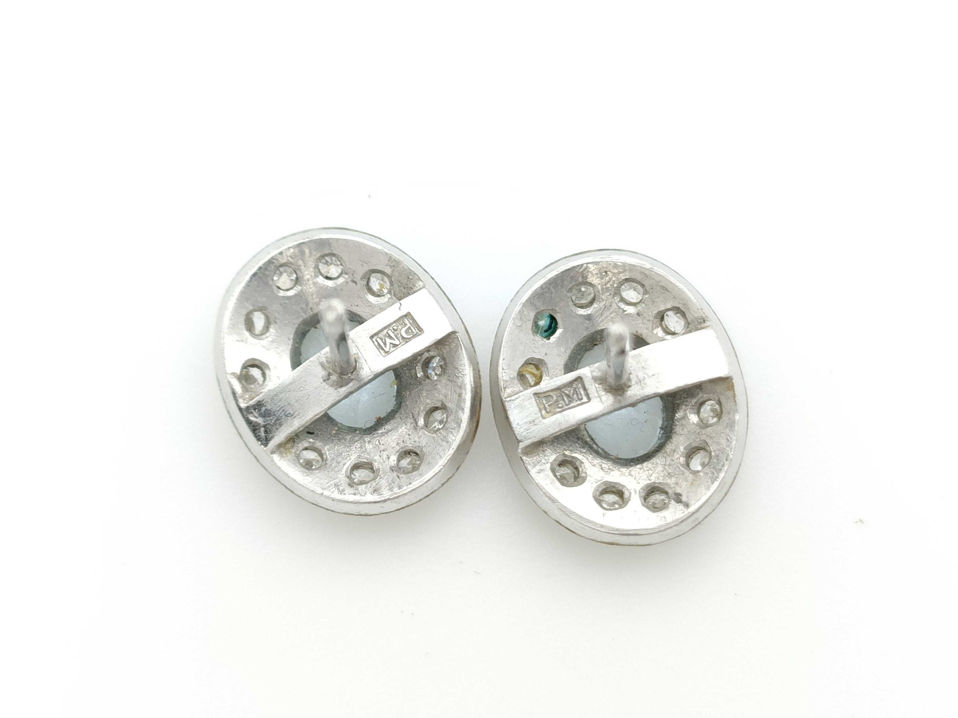 Colored Stone Diamond PT850 4.1g Earrings 
