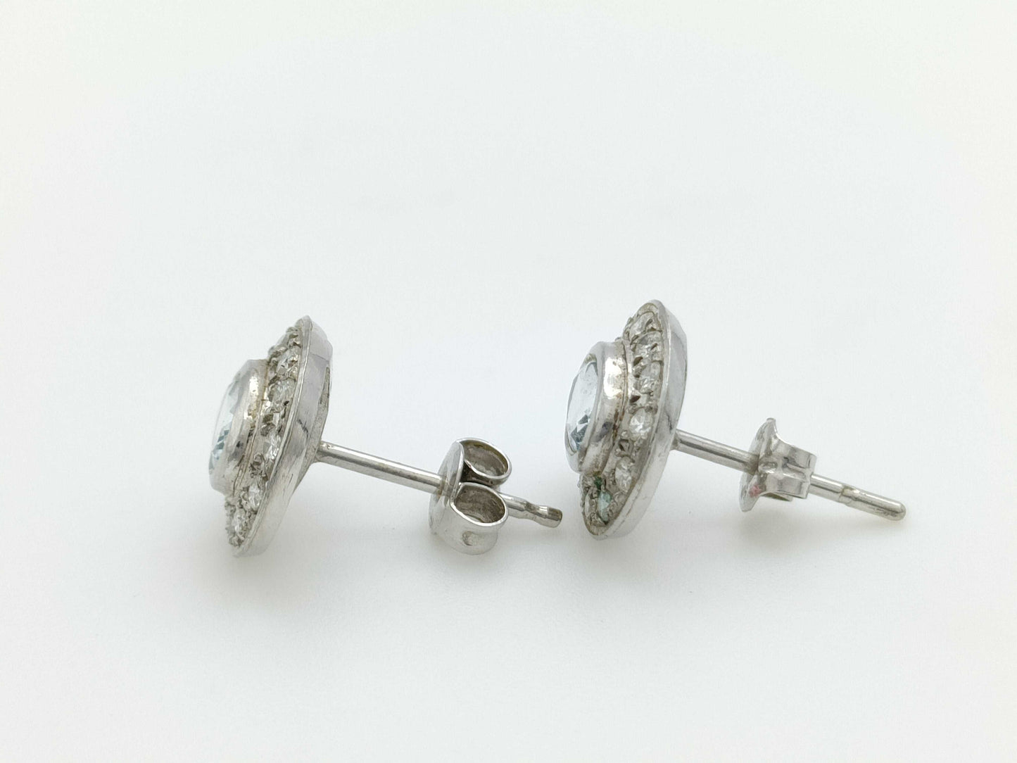Colored Stone Diamond PT850 4.1g Earrings 