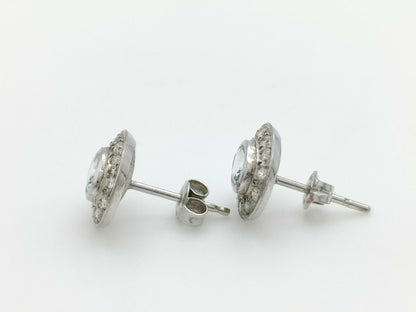 Colored Stone Diamond PT850 4.1g Earrings 