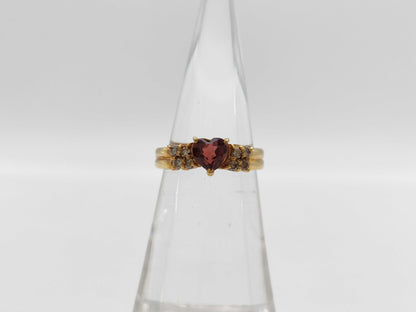 Garnet D0.16ct K18 2.7g Ring 