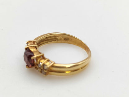Garnet D0.16ct K18 2.7g Ring 