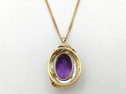 AM30.95ct D0.15ct K18/PT900 33.4g Necklace 