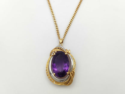 AM30.95ct D0.15ct K18/PT900 33.4g Necklace 