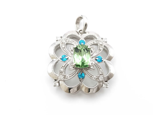 Colored Stone 1.61/0.15ct D0.20ct 6.6g Pendant Top 
