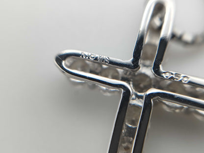 D0.50ct K18WG/PT850 3.4g Necklace 
