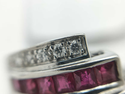 R0.85ct D0.25/0.11ct PT900 9.0g Ring 