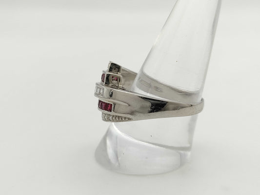R0.85ct D0.25/0.11ct PT900 9.0g Ring 