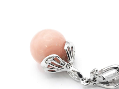 Coral diameter approx. 11.6mm D0.09ct K14WG 4.7g Pendant top 