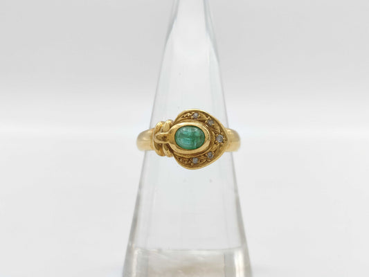 Emerald D0.036ct K18 4.6g Ring 