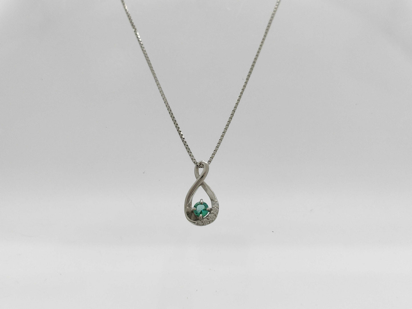 Colored Stone D0.08ct PT900/PT850 3.3g Necklace 