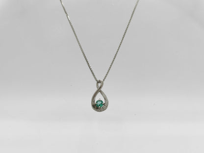 Colored Stone D0.08ct PT900/PT850 3.3g Necklace 
