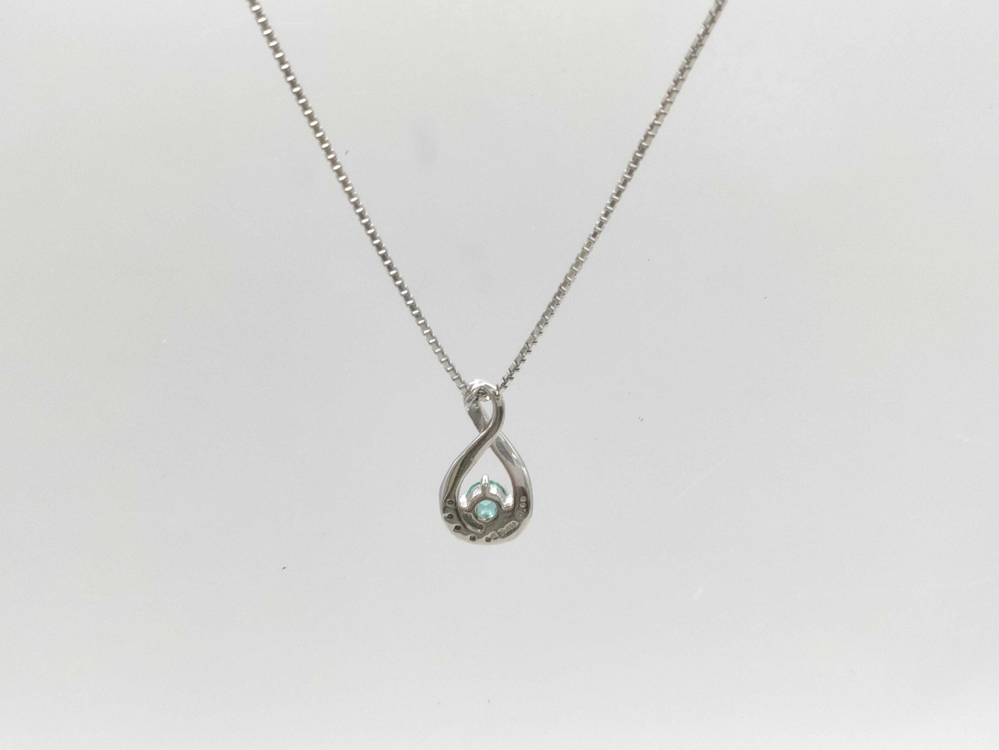Colored Stone D0.08ct PT900/PT850 3.3g Necklace 