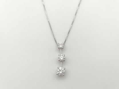 Trilogy D1.00ct K18WG 3.6g Necklace 