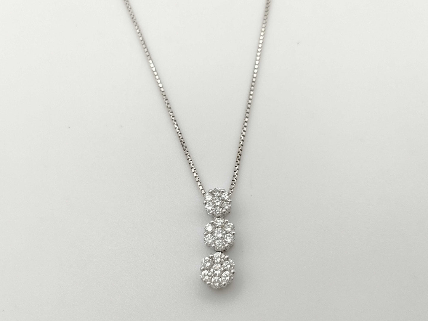 D1.00ct K18WG 6.2g Necklace 