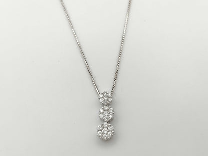 D1.00ct K18WG 6.2g Necklace 