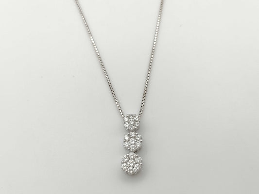 D1.00ct K18WG 6.2g Necklace 