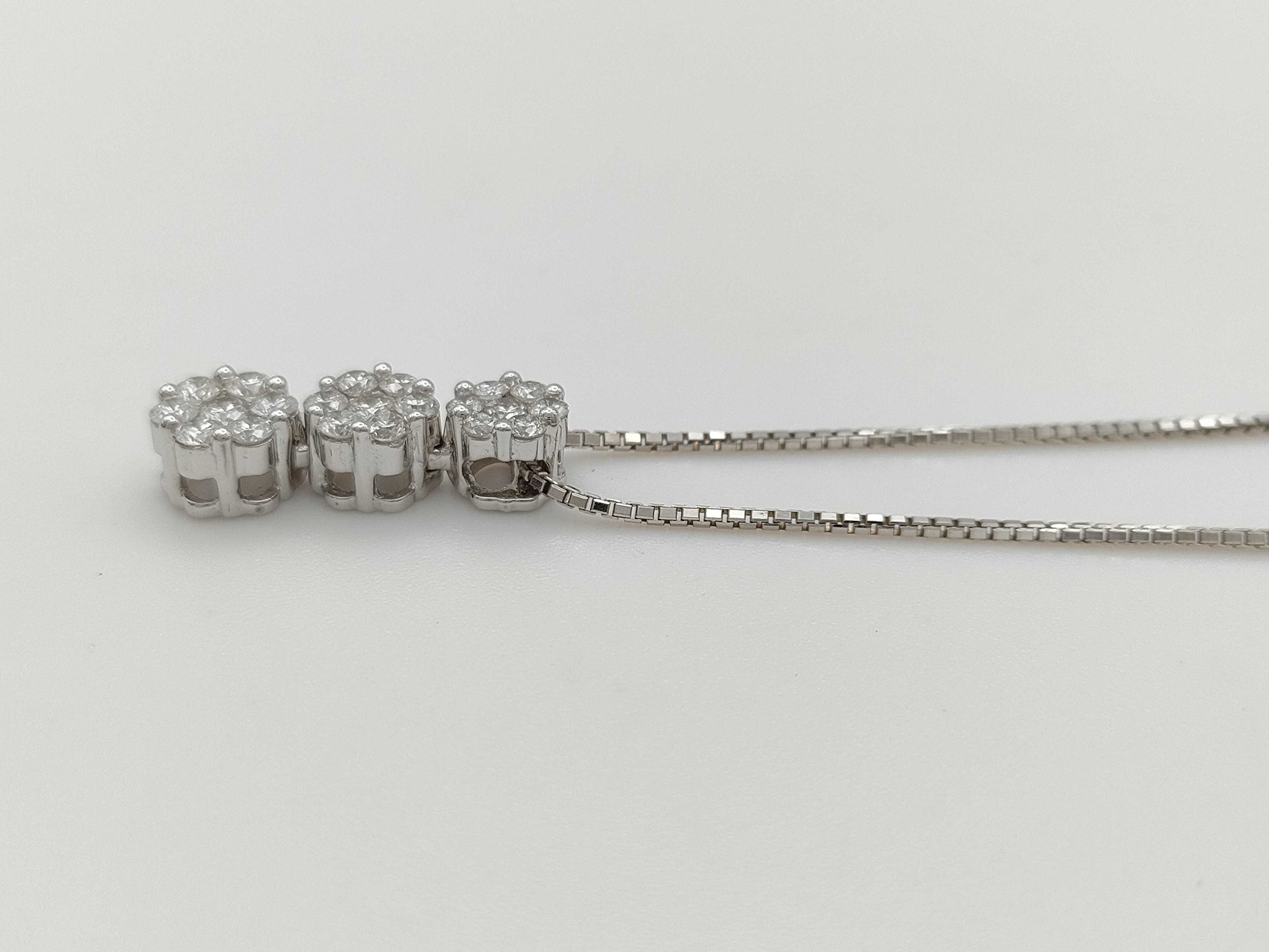 D1.00ct K18WG 6.2g Necklace 