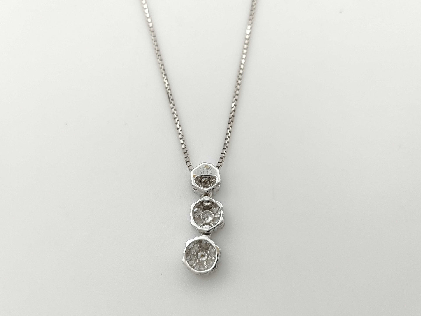 D1.00ct K18WG 6.2g Necklace 
