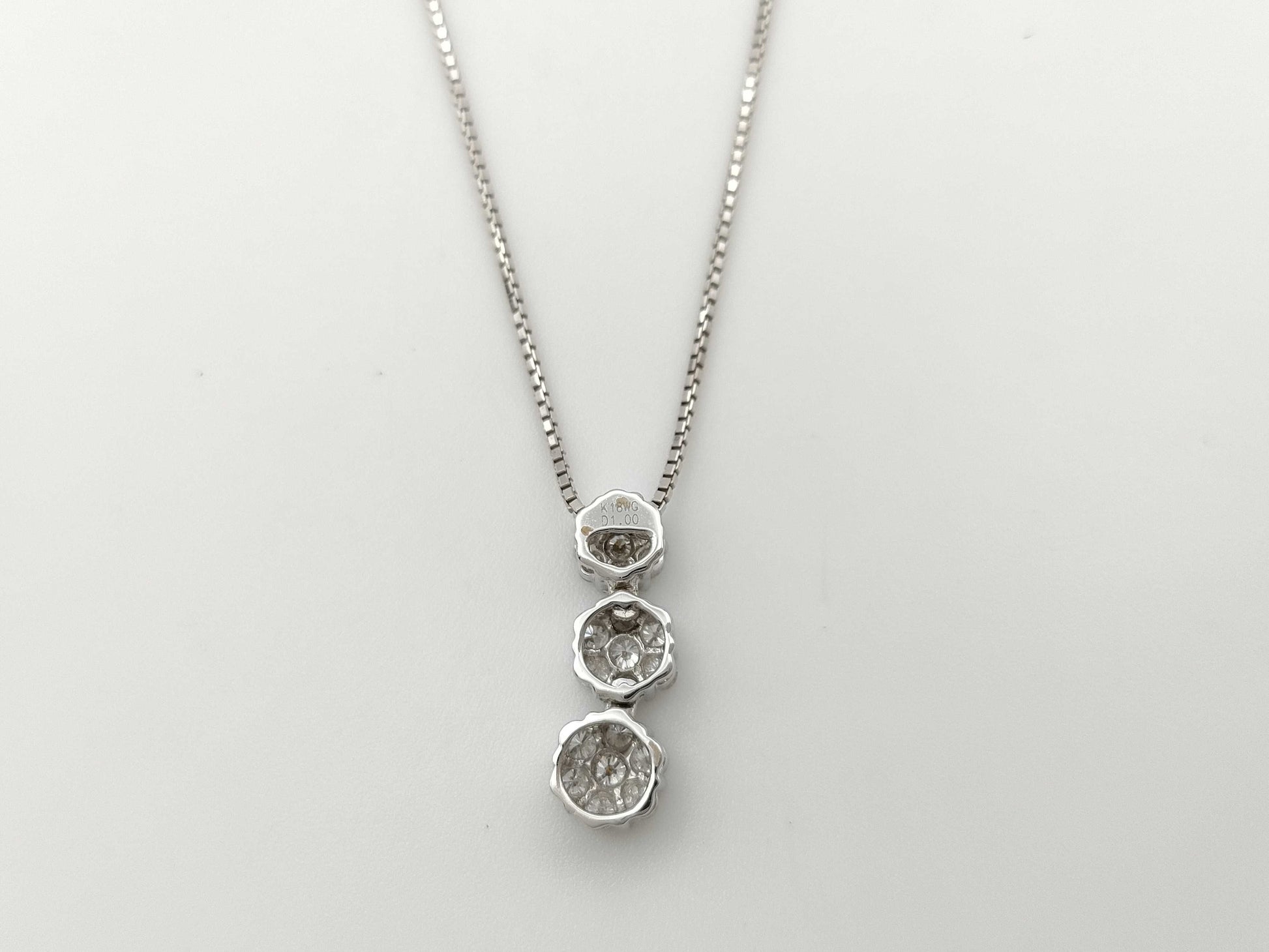 D1.00ct K18WG 6.2g Necklace 