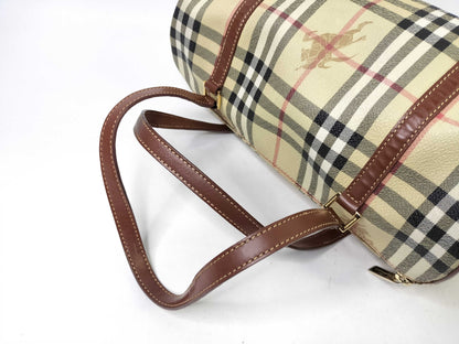 BURBERRY Nova Check PVC x Leather Handbag