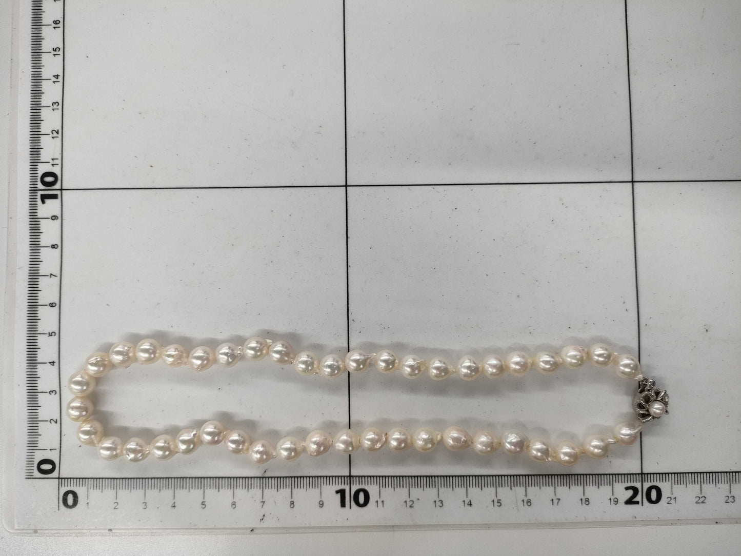 Semi-round pearl diameter approx. 8.1-8.5mm SV 36.5g necklace 